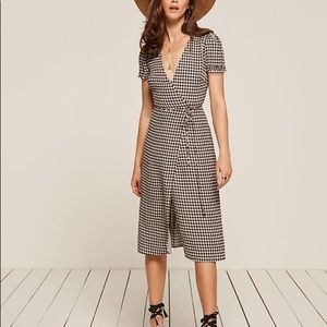Gingham Wrap Midi Reformation Dress